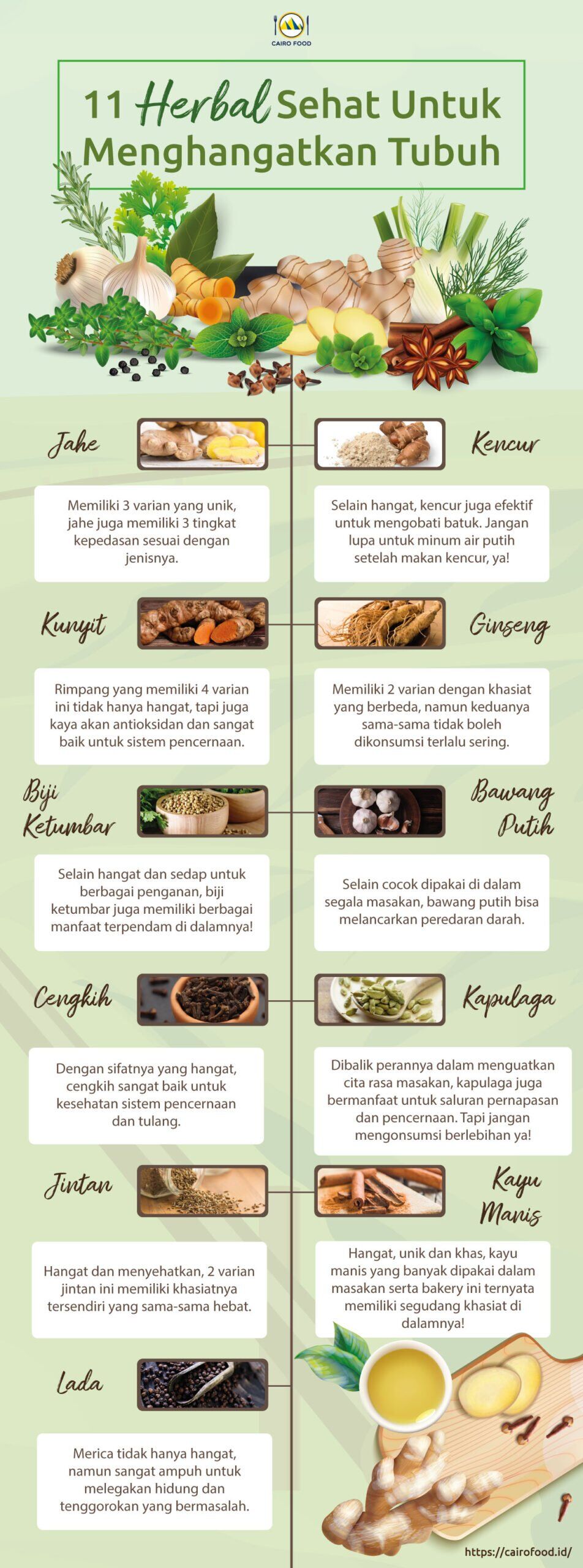 Infographic 11 Herbal Sehat Untuk Menghangatkan Tubuh